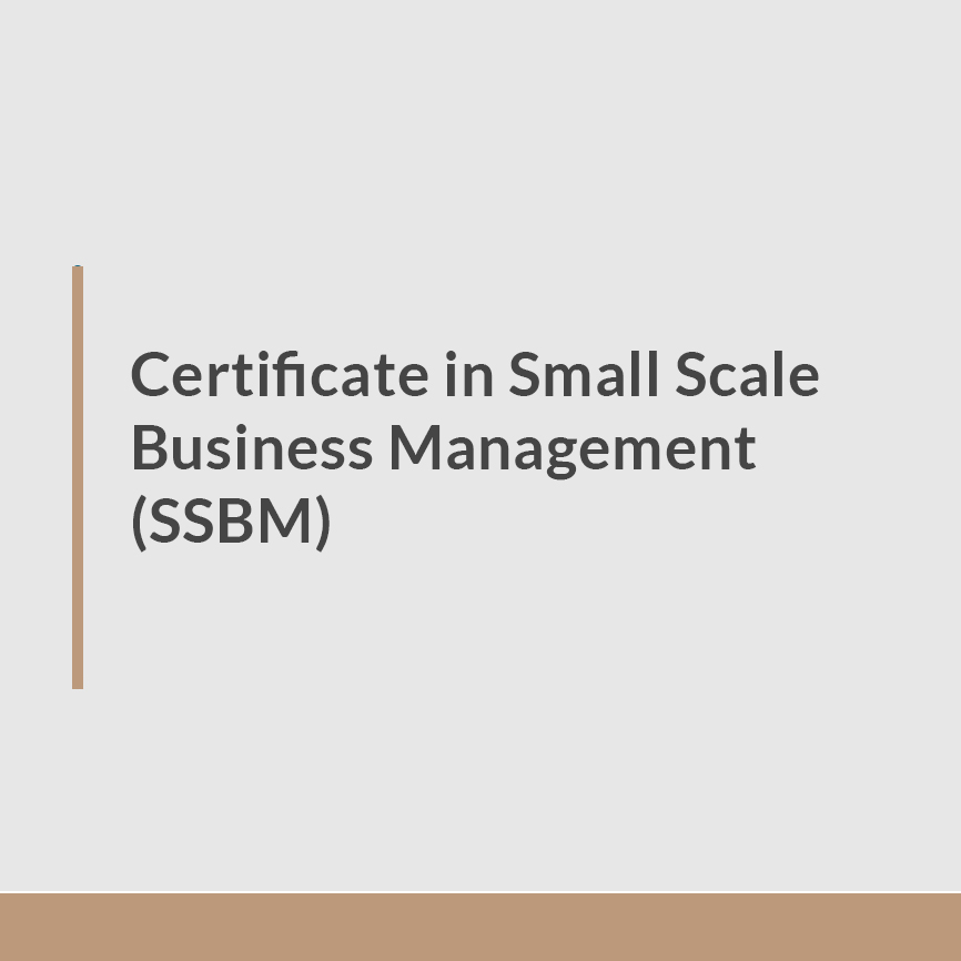 Certificate in Small Scale Business Management (SSBM)